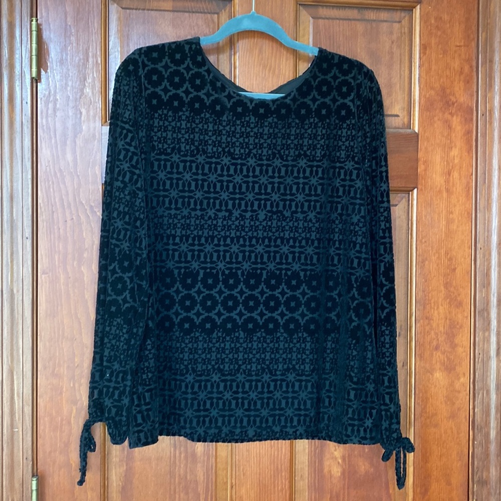 Talbots black velvet top